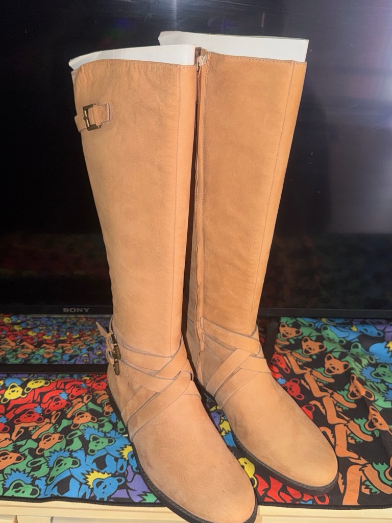Cole Haan Women's Tan Knee-High Buckle Boots